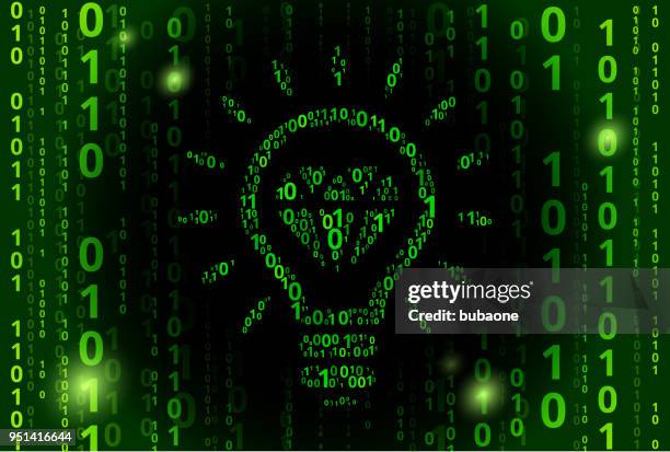 diamond idea binary code vector pattern background - binary code lightbulb stock illustrations