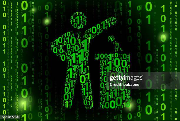 public speaking binary code vector pattern background - black man vr stock illustrations