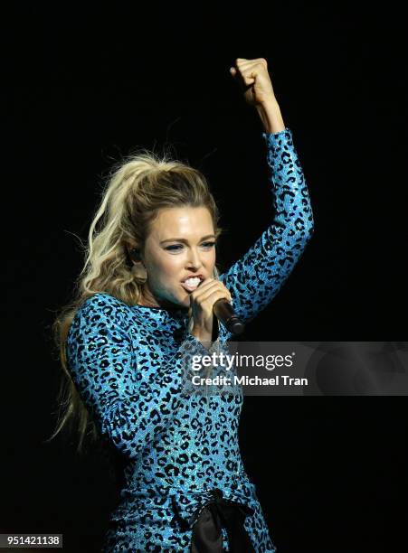 Rachel Platten performs onstage during the 2018 CinemaCon - Paramount Pictures special summer presentation held at The Colosseum at Caesars Palace on...