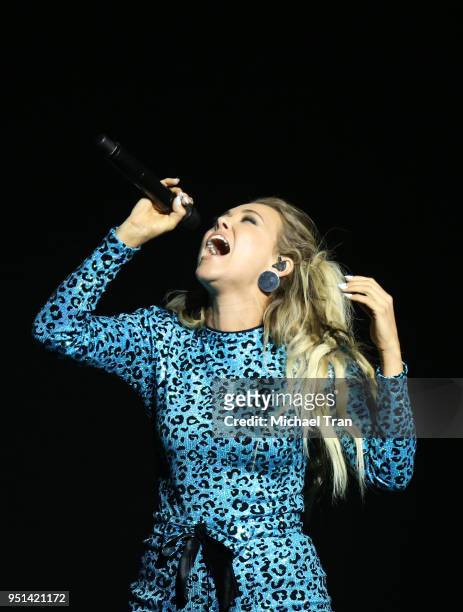 Rachel Platten performs onstage during the 2018 CinemaCon - Paramount Pictures special summer presentation held at The Colosseum at Caesars Palace on...