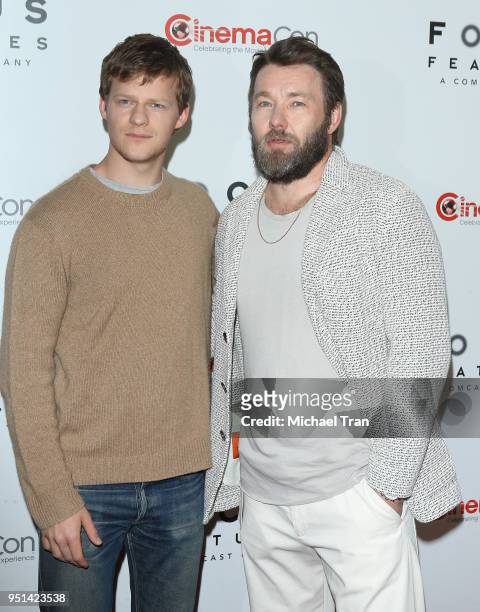 Joel Edgerton and Lucus Hedges attend the 2018 CinemaCon - Focus Features luncheon and special studio presentation held at The Colosseum at Caesars...