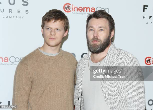 Joel Edgerton and Lucus Hedges attend the 2018 CinemaCon - Focus Features luncheon and special studio presentation held at The Colosseum at Caesars...