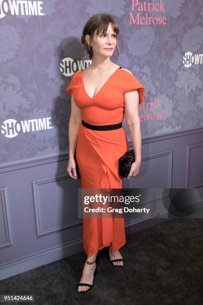 Jennifer Jason Leigh attends the "Patrick Melrose" Series Premiere at Linwood Dunn Theater on April 25, 2018 in Los Angeles, California.