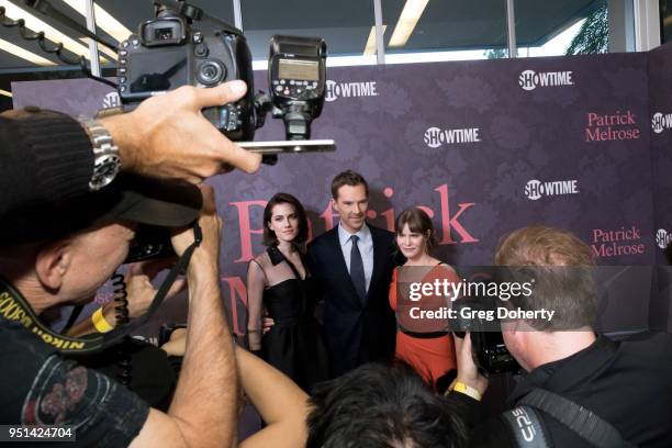 Allison Williams, Benedict Cumberbatch and Jennifer Jason Leigh attend the "Patrick Melrose" Series Premiere at Linwood Dunn Theater on April 25,...