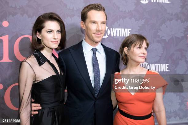 Allison Williams, Benedict Cumberbatch and Jennifer Jason Leigh attend the "Patrick Melrose" Series Premiere at Linwood Dunn Theater on April 25,...