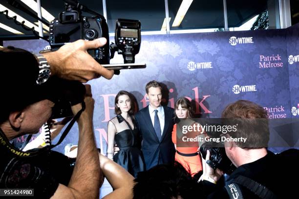Allison Williams, Benedict Cumberbatch and Jennifer Jason Leigh attend the "Patrick Melrose" Series Premiere at Linwood Dunn Theater on April 25,...