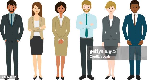business people - full length stock illustrations