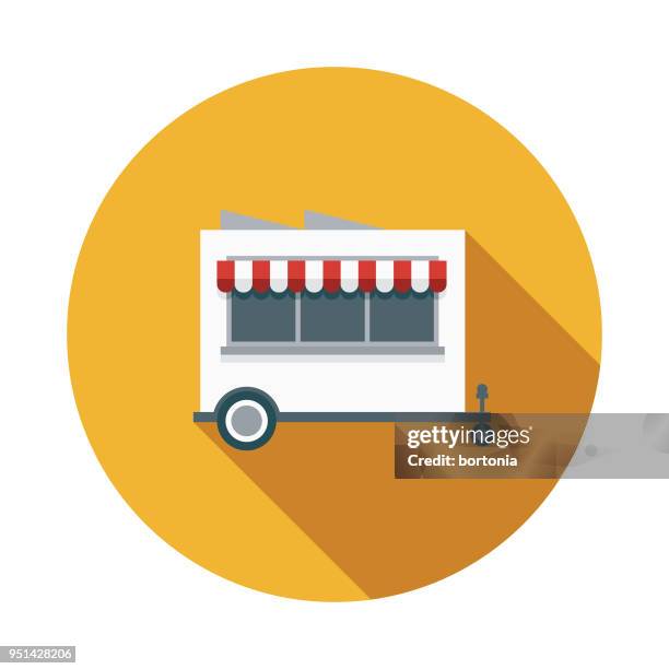 food flat design carnival icon with side shadow - theater concession stand stock illustrations