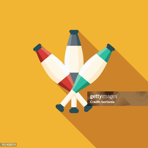 flache bauform karneval symbol mit seite schatten jonglieren - jonglieren stock-grafiken, -clipart, -cartoons und -symbole
