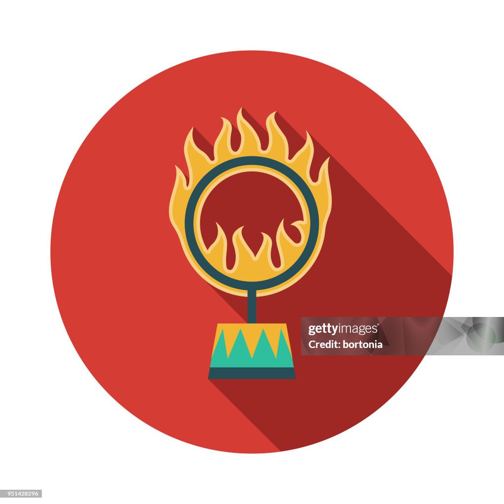 Ring of Fire Flat Design Carnival Icon with Side Shadow