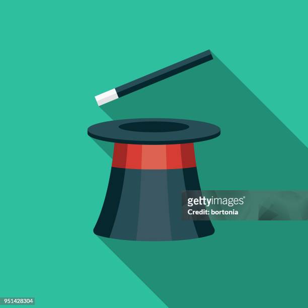 magic flat design carnival icon with side shadow - magician stock illustrations