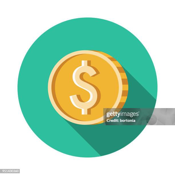 coin flat design carnival icon with side shadow - token stock illustrations