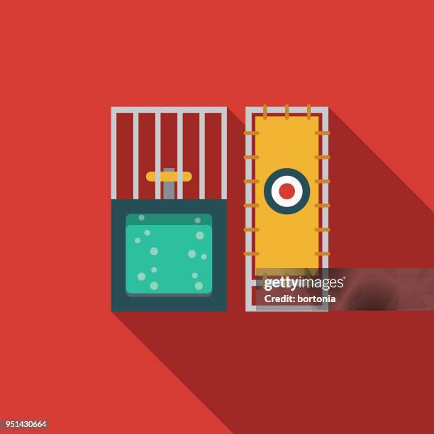 ilustraciones, imágenes clip art, dibujos animados e iconos de stock de dunk tank diseño plano carnaval icono con sombra lateral - tanque de almacenamiento