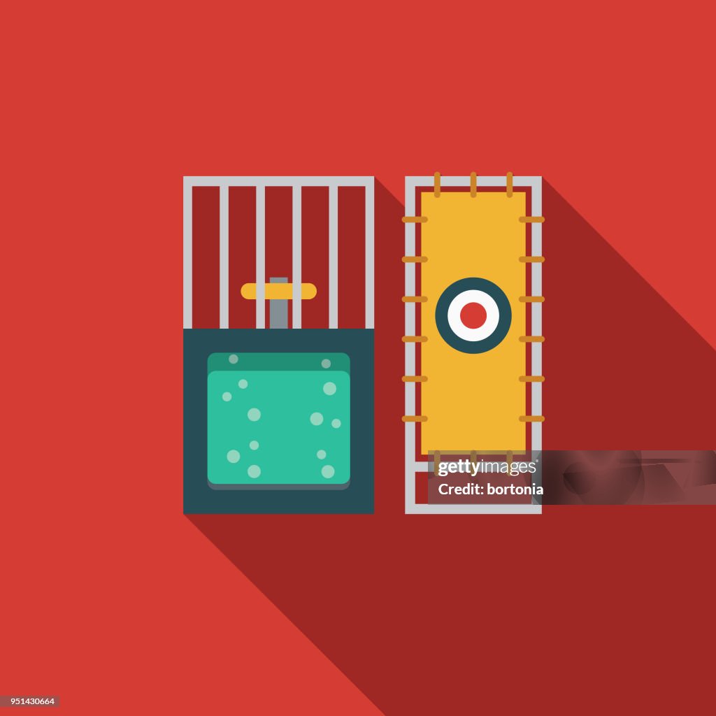 Dunk Tank Flat Design Carnival Icon with Side Shadow