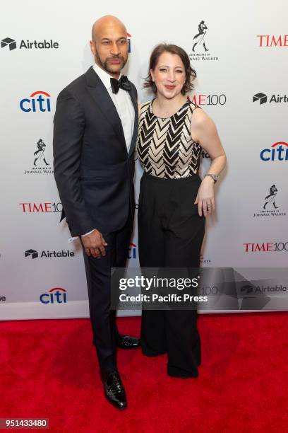 Keegan-Michael Key and Elisa Pugliese attend 2018 Time 100 Gala at Jazz at Lincoln Center.