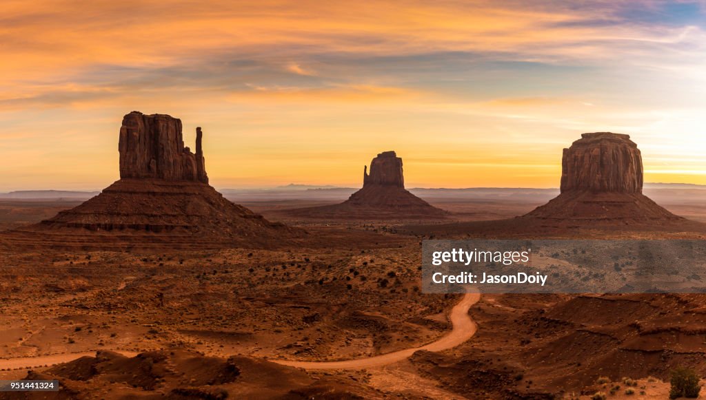 Extra Large Panoramic Sunrise at Monument Valley