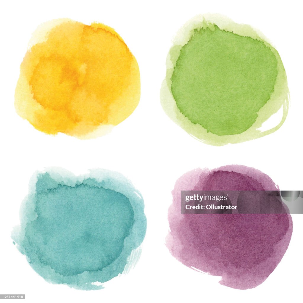 Round watercolor spots