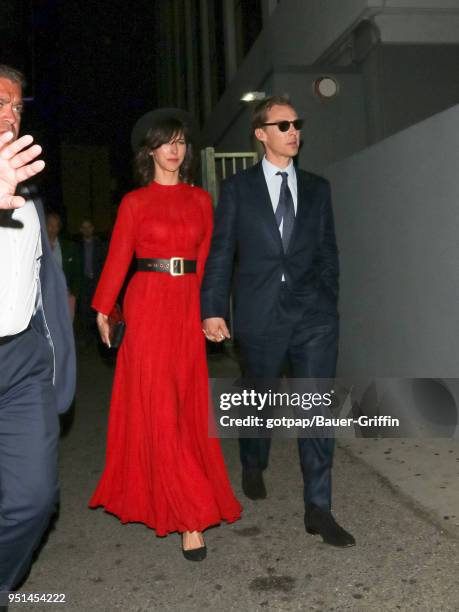 Benedict Cumberbatch and Sophie Hunter are seen on April 25, 2018 in Los Angeles, California.