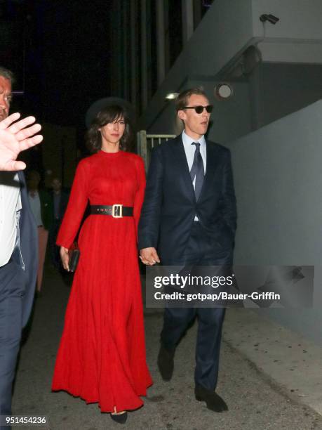 Benedict Cumberbatch and Sophie Hunter are seen on April 25, 2018 in Los Angeles, California.