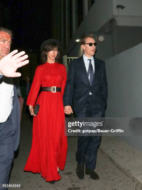 Benedict Cumberbatch and Sophie Hunter are seen on April 25, 2018 in Los Angeles, California.