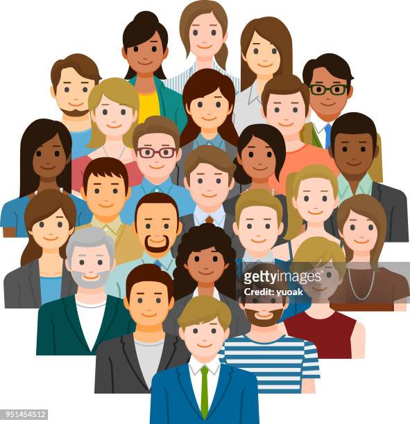 group of business people - diverse group of people stock illustrations
