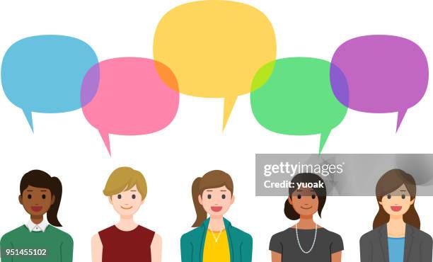 discussion - small group of people stock illustrations