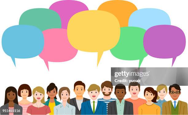 discussion - large group of people vector stock illustrations