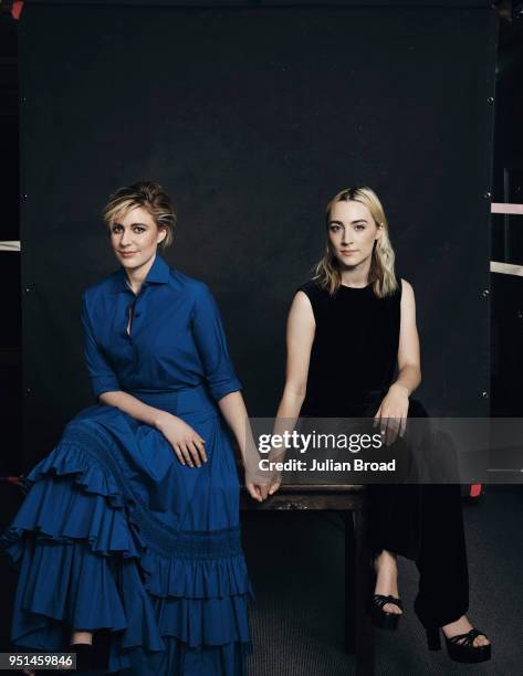 Film director Greta Gerwig and actor Saoirse Ronan are photographed for Variety magazine on November 23, 2017 in London, England.