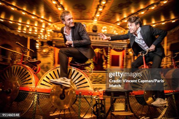 Actors Jeremie Renier and Yannick Renier are photographed for Paris Match on February 22, 2018 in Paris, France.