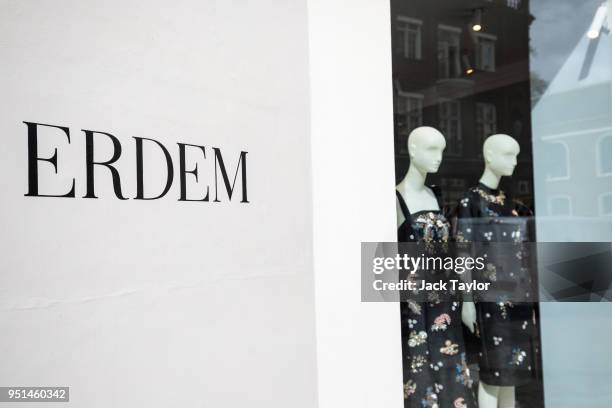 The Erdem store stands in Mayfair on April 26, 2018 in London, England. The designer for Meghan Markle's wedding dress has yet to be announced ahead...