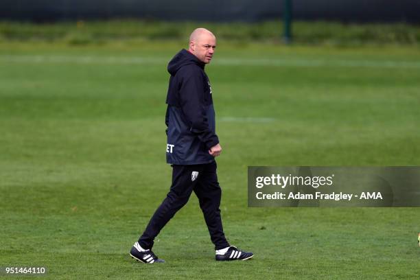 James Shan Coach of West Bromwich Albion during a West Bromwich Albion Training Session on April 26, 2018 in West Bromwich, England.