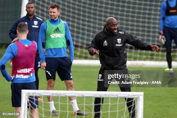 Darren Moore First Team Coach of West Bromwich Albion during a West Bromwich Albion Training Session on April 26, 2018 in West Bromwich, England.