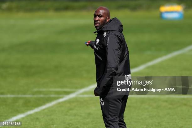 Darren Moore First Team Coach of West Bromwich Albion during a West Bromwich Albion Training Session on April 26, 2018 in West Bromwich, England.