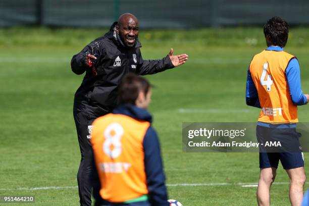 Darren Moore First Team Coach of West Bromwich Albion during a West Bromwich Albion Training Session on April 26, 2018 in West Bromwich, England.