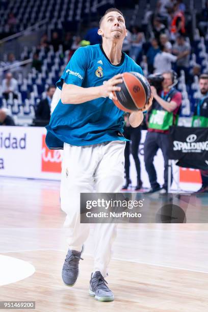 Real Madrid Jaycee Carroll during Turkish Airlines Euroleague Quarter Finals 3rd match between Real Madrid and Panathinaikos at Wizink Center in...