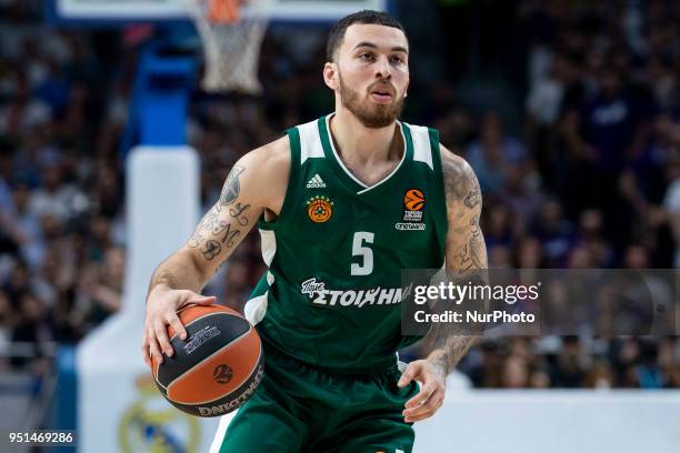 Panathinaikos Mike James during Turkish Airlines Euroleague Quarter Finals 3rd match between Real Madrid and Panathinaikos at Wizink Center in...