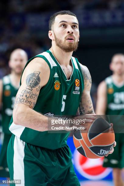 Panathinaikos Mike James during Turkish Airlines Euroleague Quarter Finals 3rd match between Real Madrid and Panathinaikos at Wizink Center in...