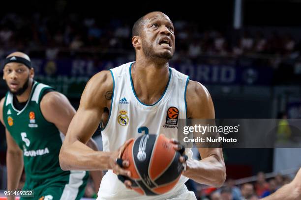Real Madrid Anthony Randolph during Turkish Airlines Euroleague Quarter Finals 3rd match between Real Madrid and Panathinaikos at Wizink Center in...