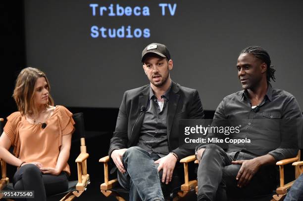 Jeff Zimbalist and Mario Melchiot attend the screening of "Phenoms: Goalkeepers" during the 2018 Tribeca Film Festival at SVA Theatre on April 25,...