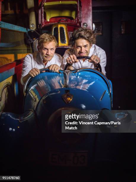 Actors Jeremie Renier and Yannick Renier are photographed for Paris Match on February 22, 2018 in Paris, France.