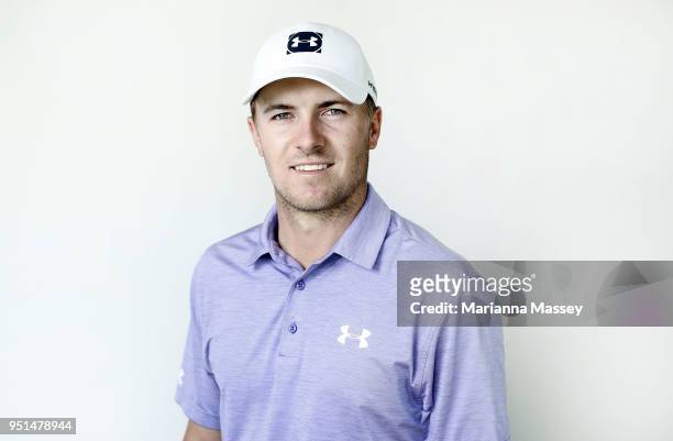 Jordan Spieth poses for a portrait ahead of the Zurich Classic at TPC Louisiana on April 25, 2018 in Avondale, Louisiana.