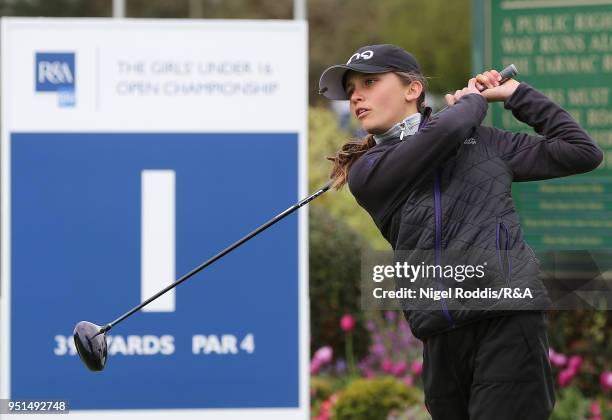 Zara Naughton during practice for the Girls' U16 Open Championship at Fulford Golf Club on April 26, 2018 in York, England.