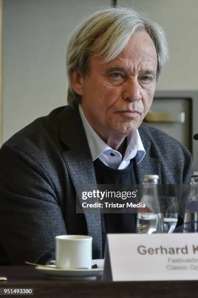 Gerhard Kaempfe during the press conference for Classic Open Air 2018 on April 26, 2018 in Berlin, Germany.