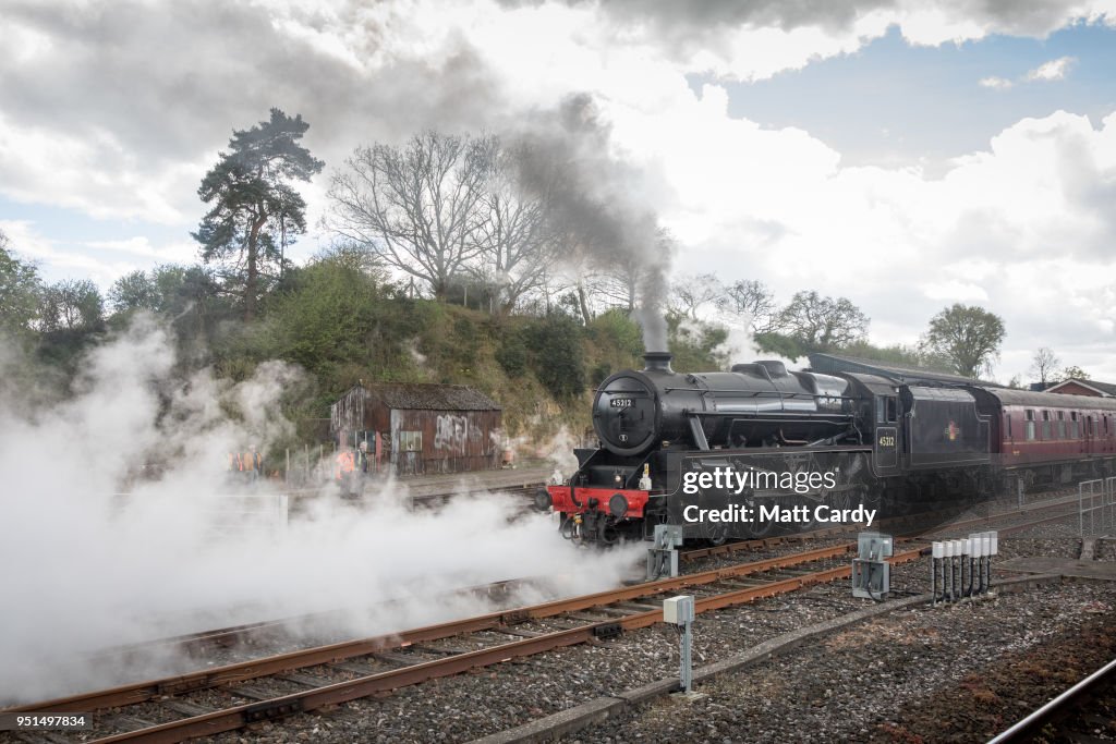 Mogul Steam Train Pulls Passenger Carriages From Cardiff To Weymouth