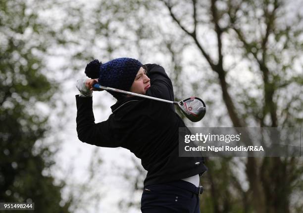 Elena Moosmann during practice for the Girls' U16 Open Championship at Fulford Golf Club on April 26, 2018 in York, England.