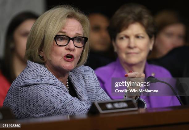 Sen. Claire McCaskill questions U.S. Secretary of Defense James Mattis about a new report detailing procurement violations involving a defense...