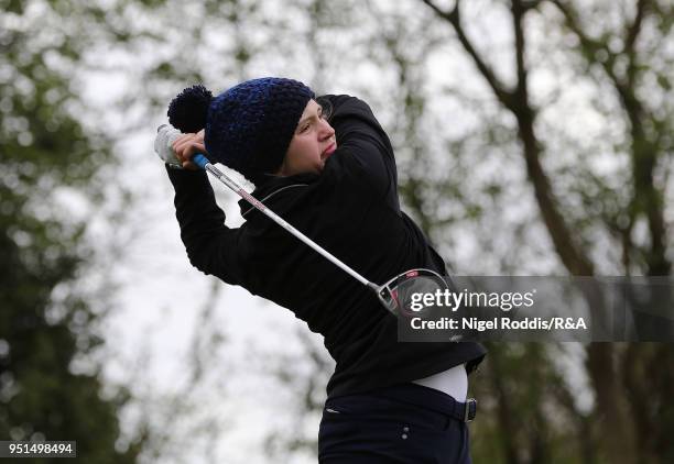 Elena Moosmann during practice for the Girls' U16 Open Championship at Fulford Golf Club on April 26, 2018 in York, England.