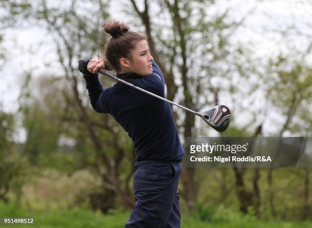 Loron Lou during practice for the Girls' U16 Open Championship at Fulford Golf Club on April 26, 2018 in York, England.