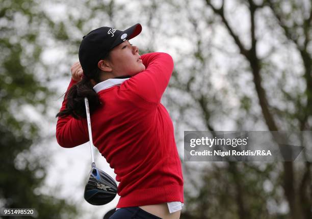 Rebecca Coch during practice for the Girls' U16 Open Championship at Fulford Golf Club on April 26, 2018 in York, England.