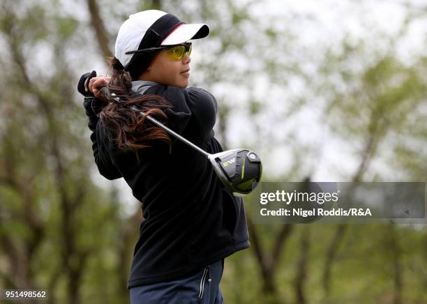 Ben Letaiei Nawel during practice for the Girls' U16 Open Championship at Fulford Golf Club on April 26, 2018 in York, England.